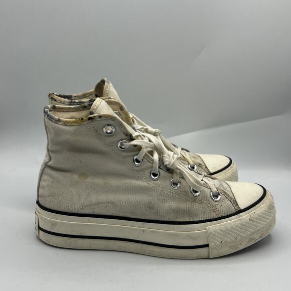 Converse Chuck Taylor All Star Women Size 7 White Canvas Platform Shoes 570969C - Picture 1 of 11